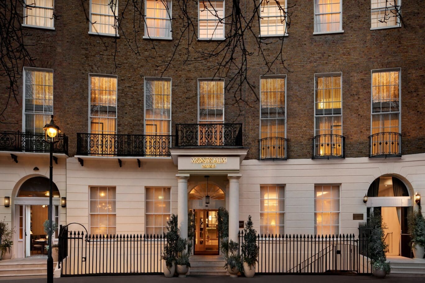 Night exterior of Montcalm Mayfair wedding venue Mayfair London
