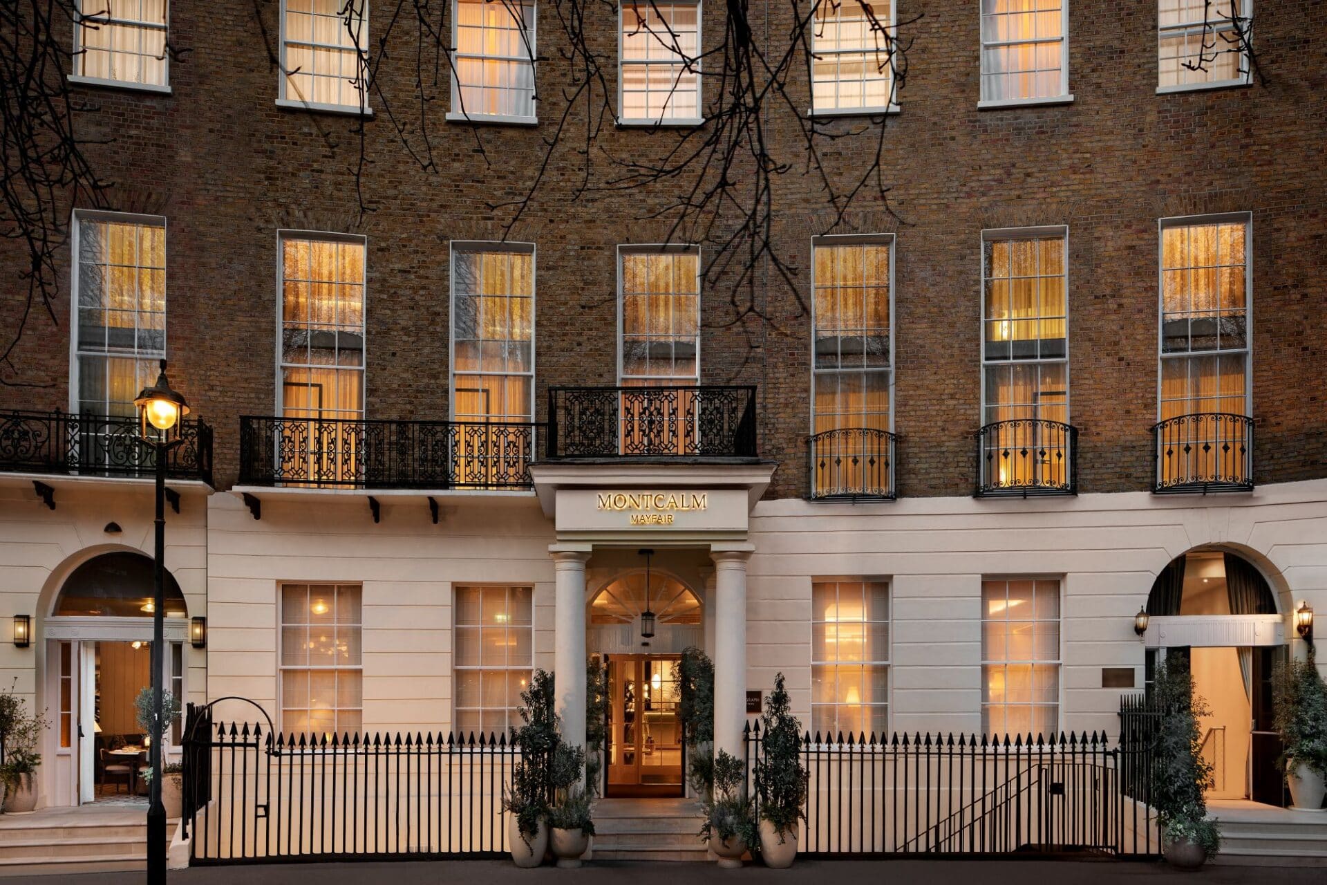 Night exterior of Montcalm Mayfair wedding venue Mayfair London