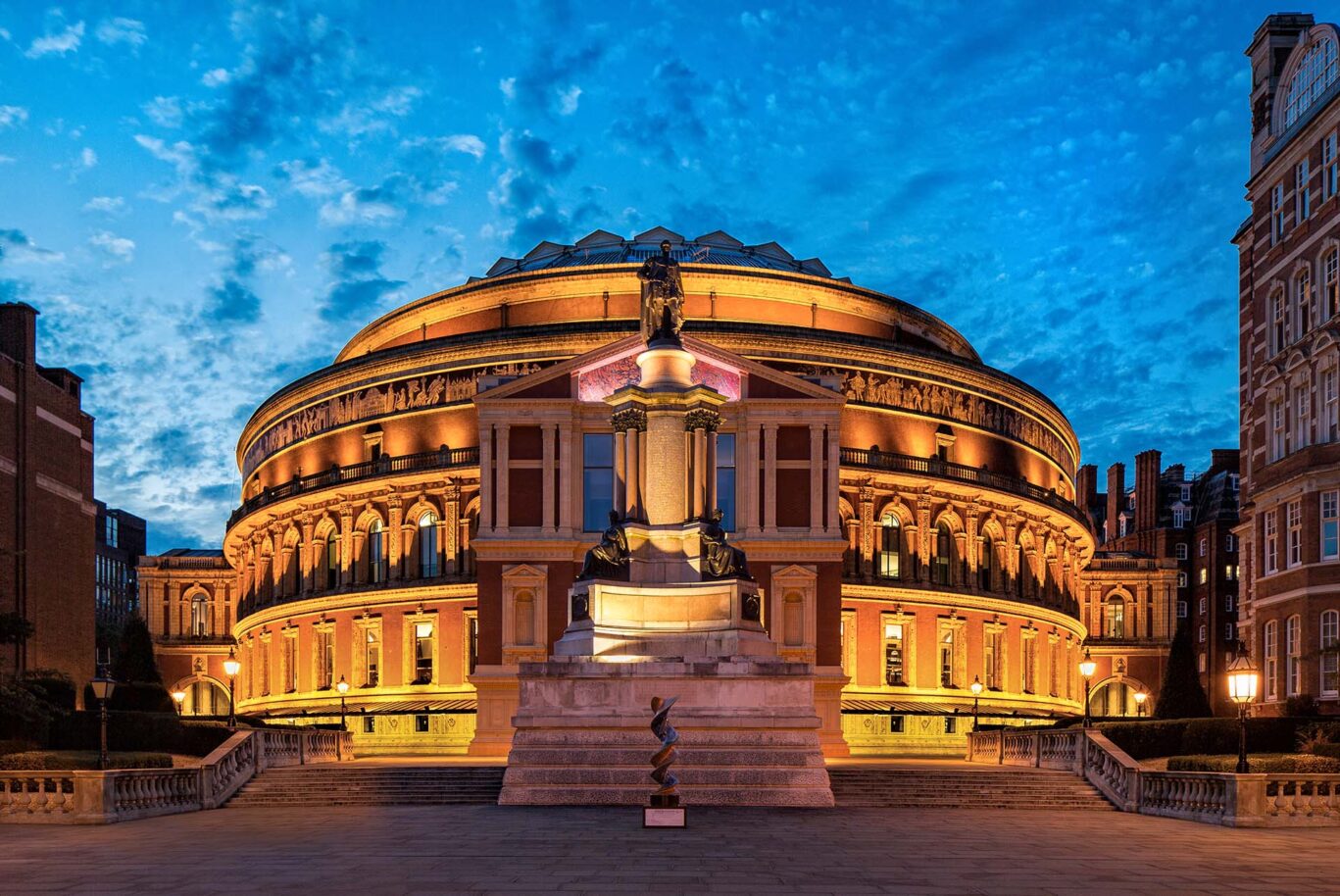 The South entrance of the Royal Albert Hall at night