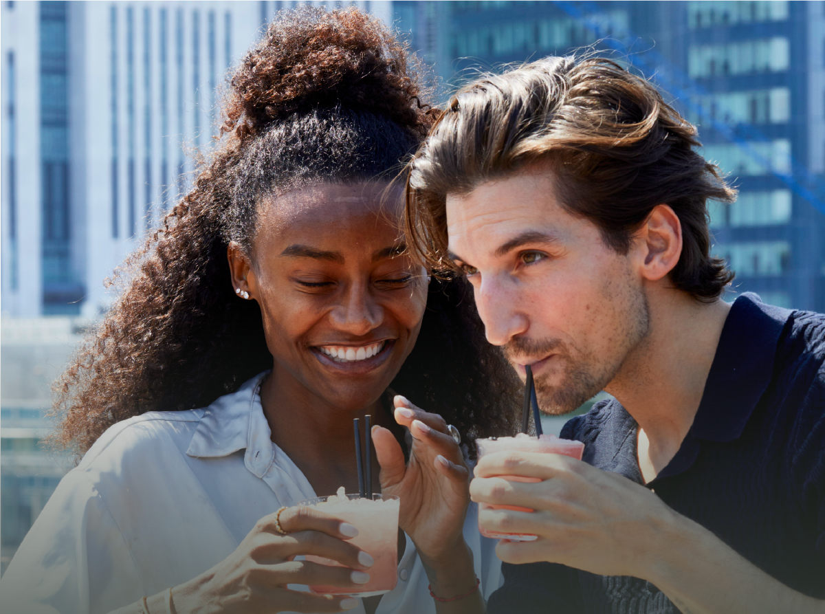 Couples enjoying drinks during Summer