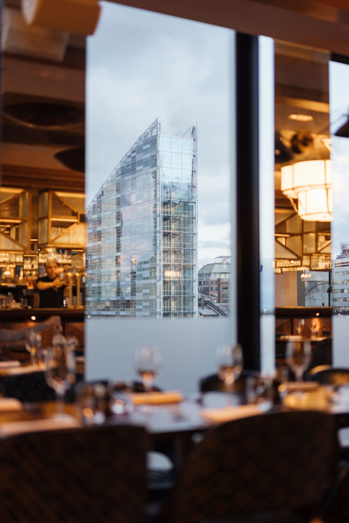 Rooftop view from Aviary at Montcalm Royal London House over the City of London