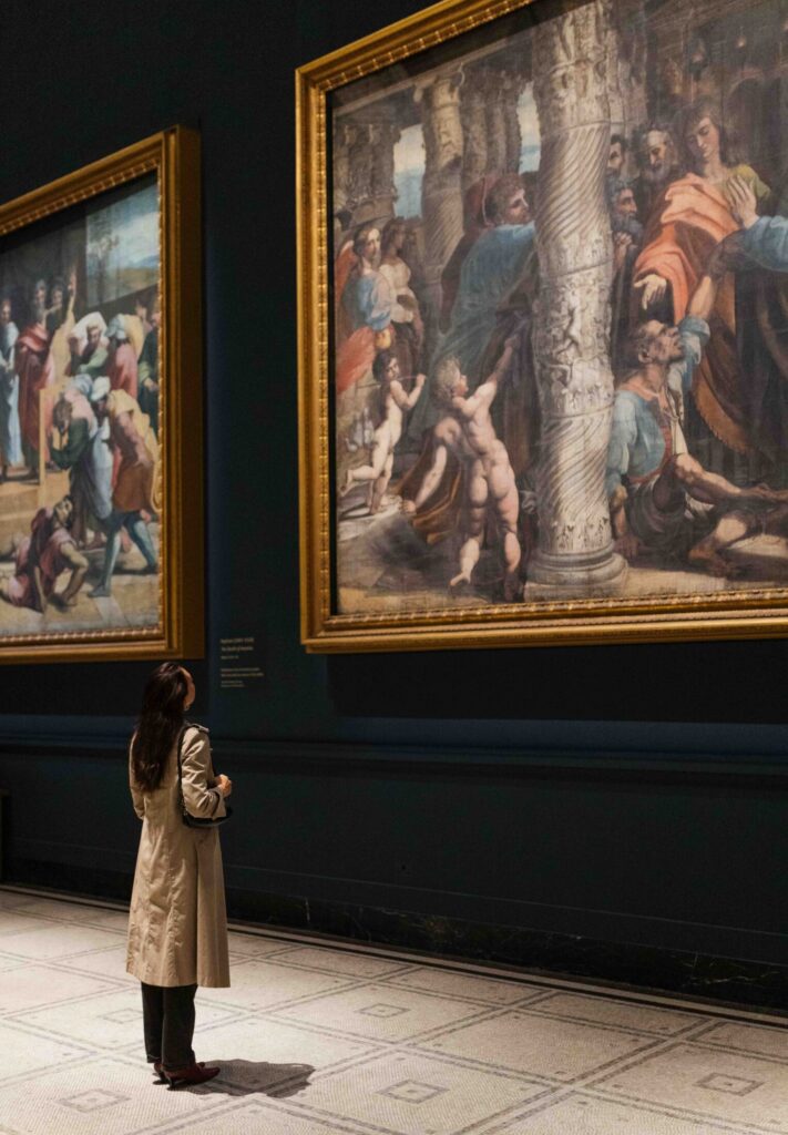 Gallery interior in London set up for an autumn exhibition