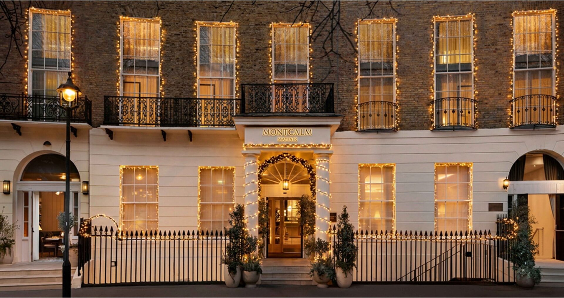 Festive decorations at a Montcalm Collection hotel in Londo